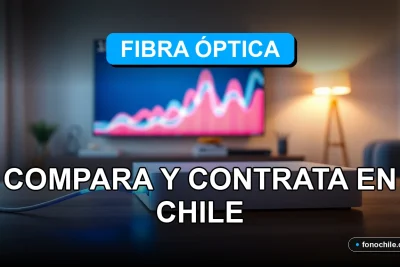 Comparación de ofertas de internet de fibra óptica en Chile para el año 2026 sobre fondo moderno.