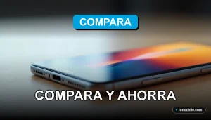 Comparación de ofertas de internet móvil 2026 en España mostrando un teléfono inteligente moderno con gráficos abstractos en su pantalla.