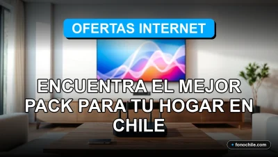 Ofertas de internet y televisión para el hogar en Chile, con gráficos abstractos en pantallas de dispositivos modernos.