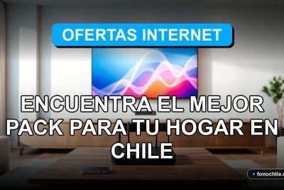 Ofertas de internet y televisión para el hogar en Chile, con gráficos abstractos en pantallas de dispositivos modernos.