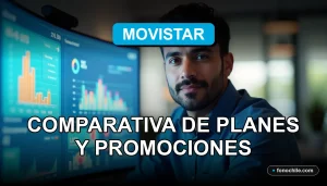 Comparativa de planes y promociones de telefonía e internet Movistar 2026 en pantalla con gráficos abstractos.
