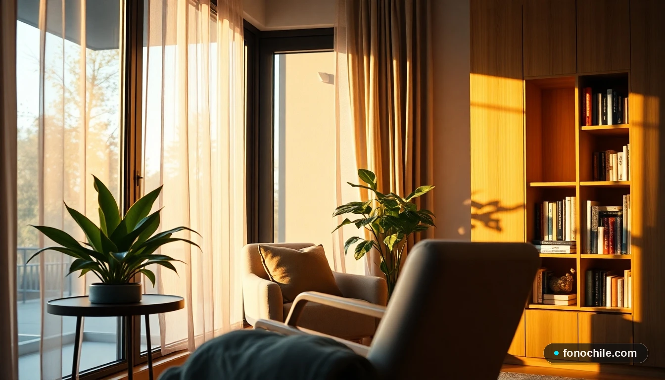 Rincón de lectura acogedor con sillón y estantería, parte de la colección de muebles para el hogar.