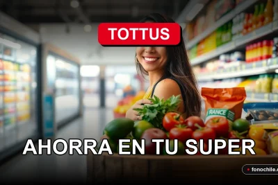 Ofertas de supermercado Tottus en frutas, verduras y productos de despensa sobre una mesa de madera.