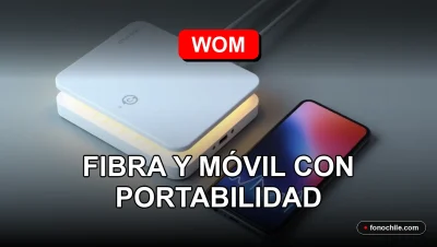 Ofertas de fibra óptica y móvil con portabilidad de WOM para 2026 en una mesa de trabajo moderna.