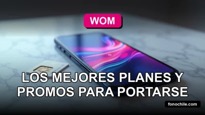 Modern smartphone displaying abstract data graphs resting on a clean table with a WOM SIM card.