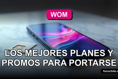 Modern smartphone displaying abstract data graphs resting on a clean table with a WOM SIM card.