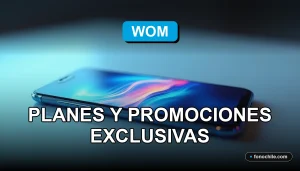 Ofertas y planes exclusivos de WOM para el año 2026 en pantalla de smartphone.