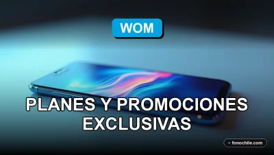 Ofertas y planes exclusivos de WOM para el año 2026 en pantalla de smartphone.