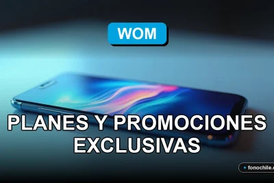 Ofertas y planes exclusivos de WOM para el año 2026 en pantalla de smartphone.