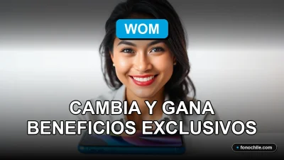 Mujer latina sonriente con teléfono móvil, representando el servicio de portabilidad de WOM.