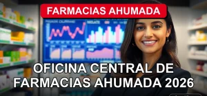 Oficina Central de Farmacias Ahumada, interior moderno y profesional de una farmacia corporativa