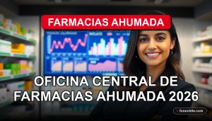 Oficina Central de Farmacias Ahumada, interior moderno y profesional de una farmacia corporativa