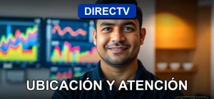 Oficinas de atención al cliente de DIRECTV en Santiago, Chile, con representante de servicio.