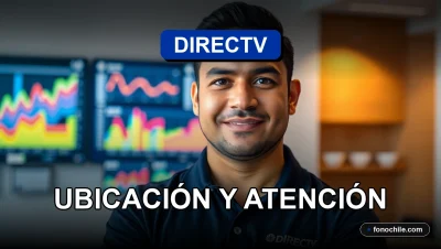 Oficinas de atención al cliente de DIRECTV en Santiago, Chile, con representante de servicio.