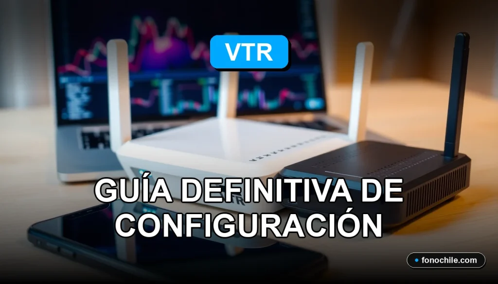 Optimización de Internet VTR 2026, configuración de router y módem en mesa moderna