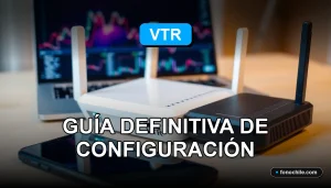 Optimización de Internet VTR 2026, configuración de router y módem en mesa moderna