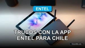 Aplicación Entel para optimizar la señal de wifi en el hogar, mostrando gráficos de rendimiento en una tablet.