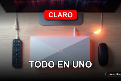 Paquete de servicios Claro Fibra, TV y Telefonía 2026 en una mesa de trabajo moderna.