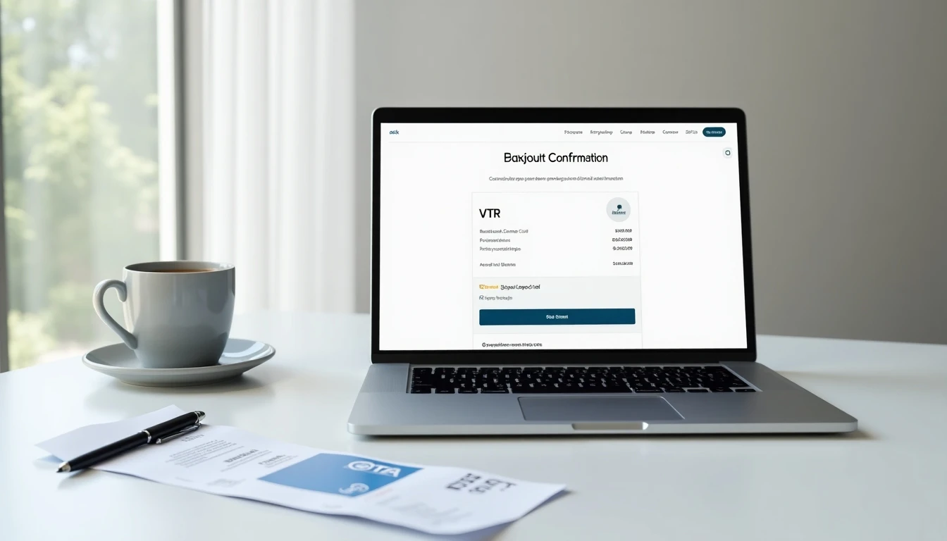 Guía para pagar boleta VTR con RUT en 2026 - Escritorio con laptop y factura