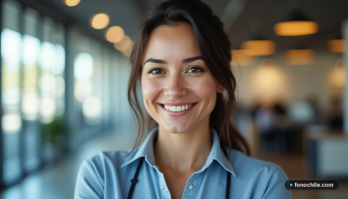 Asesora de Movistar ofreciendo atención al cliente personalizada y segura