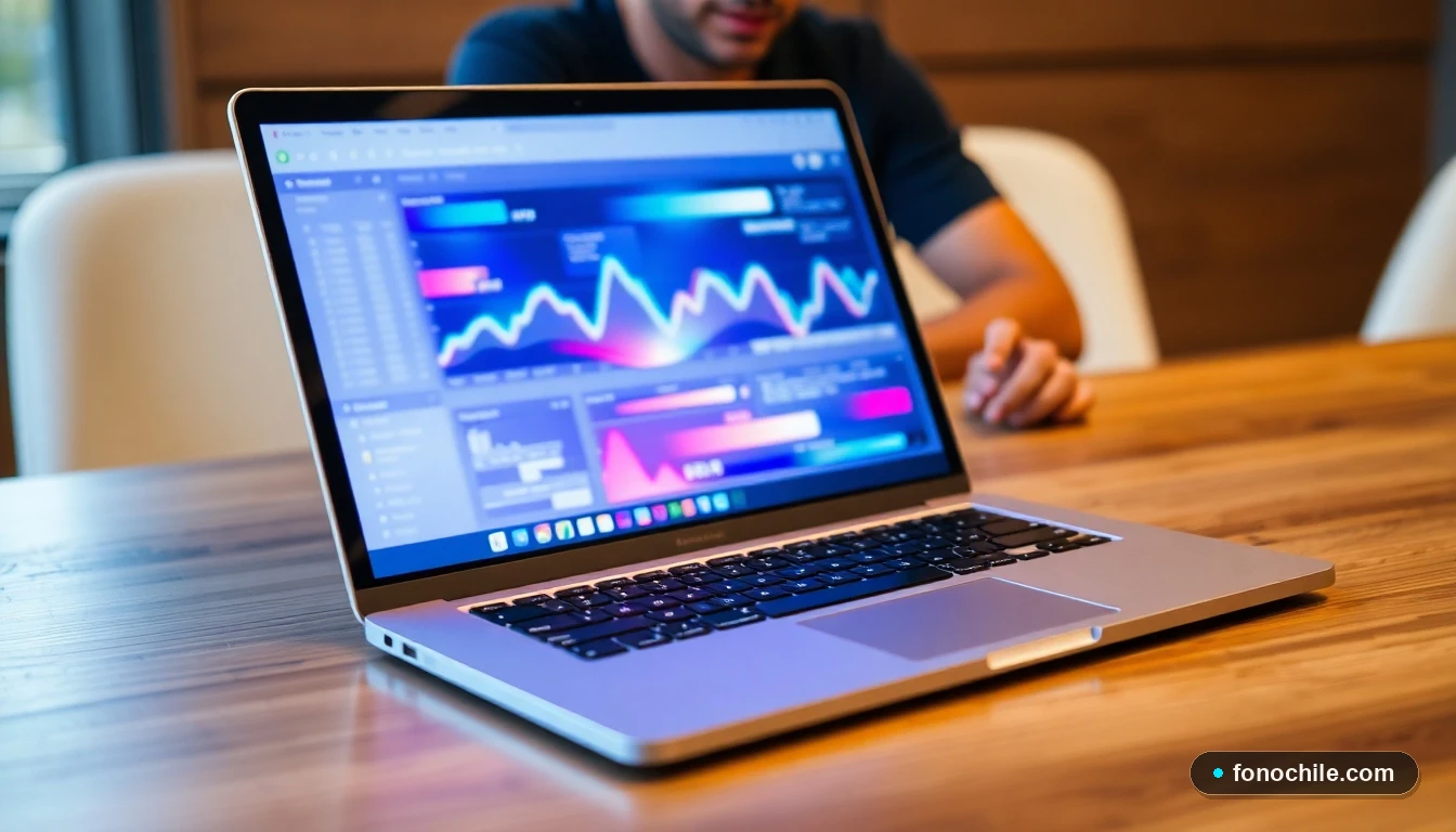 Panel de control de servicios de internet con gráficos de colores en una sucursal virtual moderna.