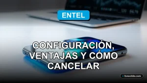 Configuración del pago automático de Entel en un teléfono inteligente moderno sobre un escritorio minimalista.