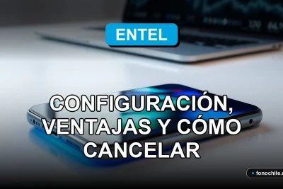 Configuración del pago automático de Entel en un teléfono inteligente moderno sobre un escritorio minimalista.