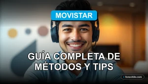 Hombre hispano sonriente con auriculares de servicio al cliente en oficina moderna, fondo desenfocado.