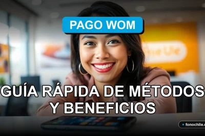 Una guía visual sobre los métodos de pago y beneficios de la línea móvil Pago Wom para el año 2026.