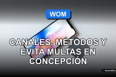 Teléfono inteligente y tarjetas de pago sobre escritorio moderno con gráficos abstractos en pantalla, representando métodos de pago WOM 2026 en Concepción.