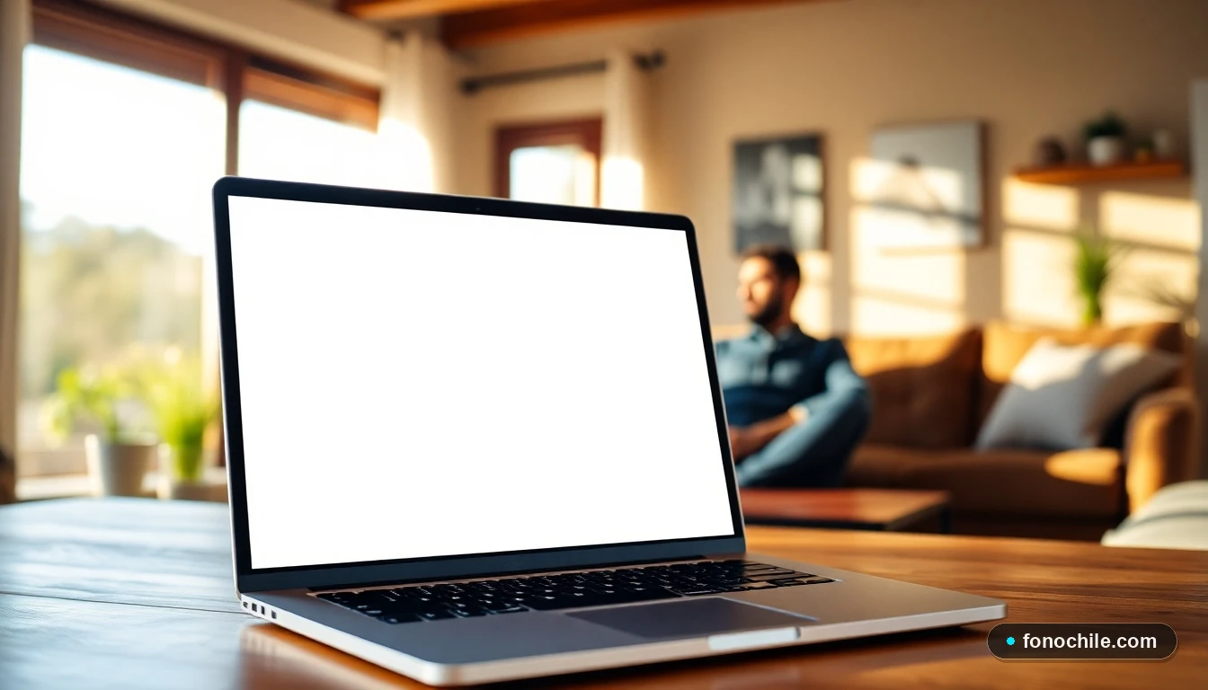 Persona disfrutando de una conexión a internet estable en su hogar con un portátil en Chile.