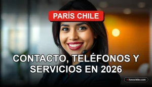 Servicio al cliente de París Chile 2026, representado por una asesora en un entorno moderno y profesional.