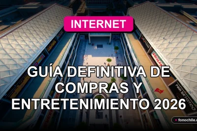 Vista aérea del Parque Arauco Santiago con sus techos icónicos y patios llenos de gente, bajo un cielo despejado.
