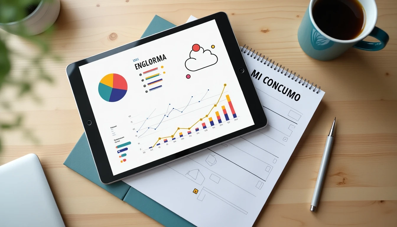 Análisis visual de consumo de datos móviles para elegir el mejor plan en 2026 en un escritorio moderno