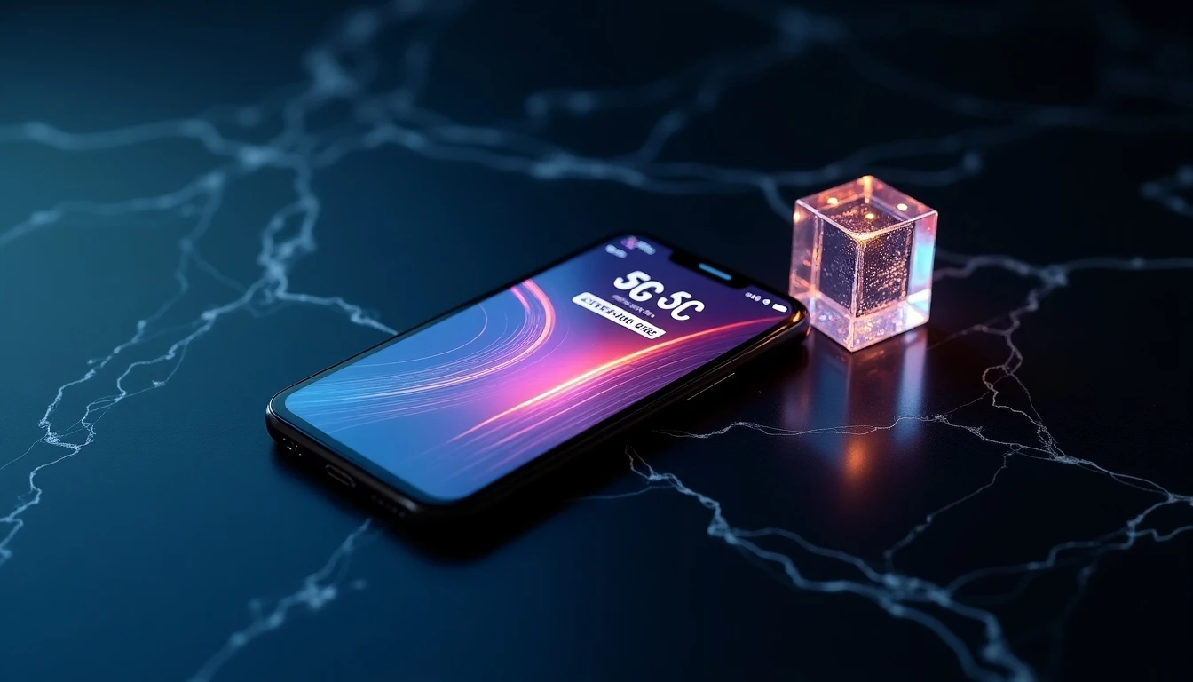 Smartphone mostrando velocidad 5G en Chile 2026, concepto de conexión ultrarrápida