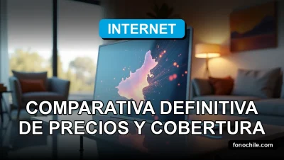 Comparativa de cobertura y precios de planes 5G en Chile para el año 2026, representada por un mapa digital abstracto sobre una mesa.