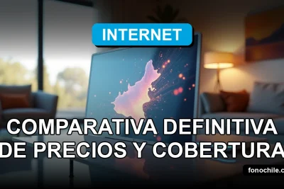 Comparativa de cobertura y precios de planes 5G en Chile para el año 2026, representada por un mapa digital abstracto sobre una mesa.