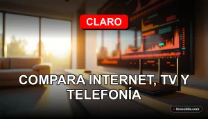Comparación de planes Claro Hogar 2026: Internet, TV y telefonía en un moderno living.