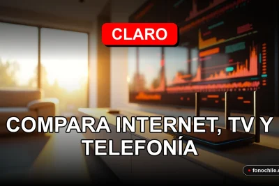 Comparación de planes Claro Hogar 2026: Internet, TV y telefonía en un moderno living.