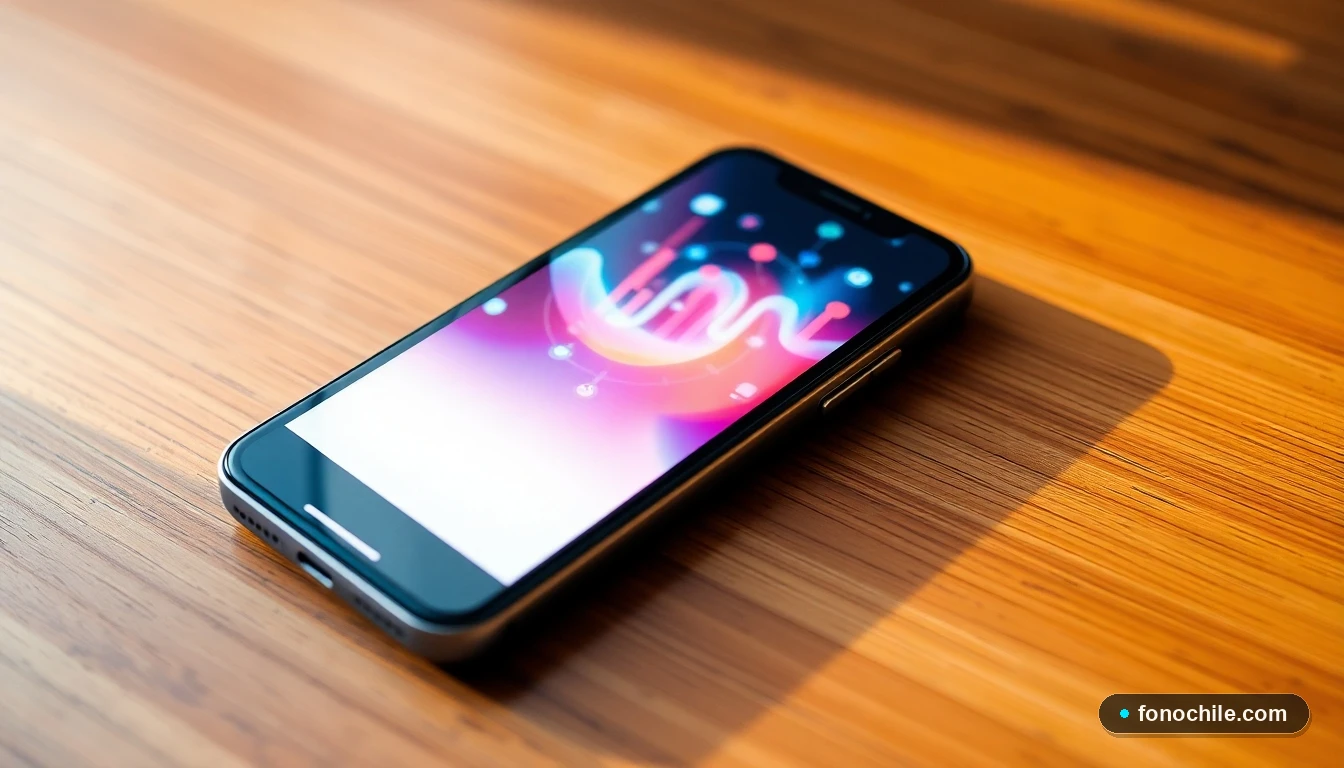 Smartphone moderno mostrando un gráfico de comparación de planes de telefonía móvil con equipo incluido.