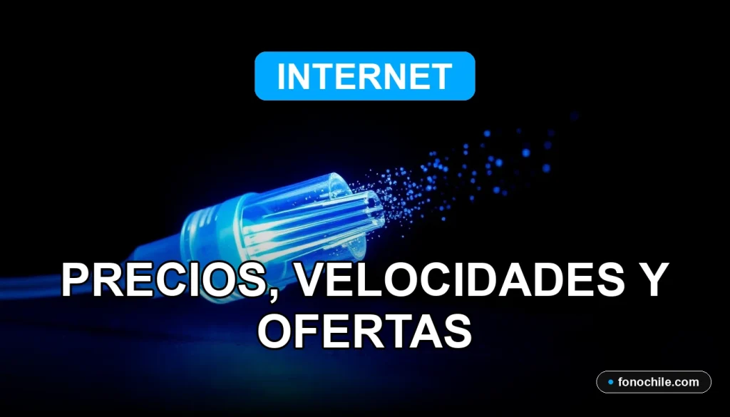 Planes de fibra óptica 2026 con velocidades ultrarrápidas representadas por un haz de luz azul atravesando un cable de fibra óptica transparente sobre un fondo oscuro.