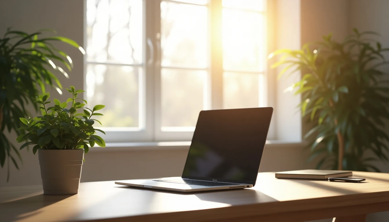 Internet de fibra óptica Telsur en un hogar moderno para trabajo remoto y streaming