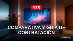 Comparativa de planes de televisión VTR 2026 en pantalla de TV moderna.
