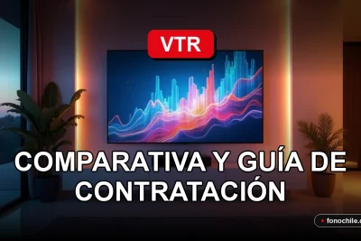 Comparativa de planes de televisión VTR 2026 en pantalla de TV moderna.