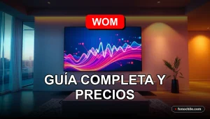 Planes de televisión WOM y Zapping 2026 con gráficos abstractos de colores en una pantalla.