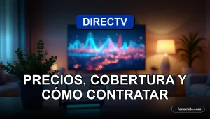 Planes de fibra óptica DIRECTV 2026 con gráficos de cobertura sobre un mapa digital.