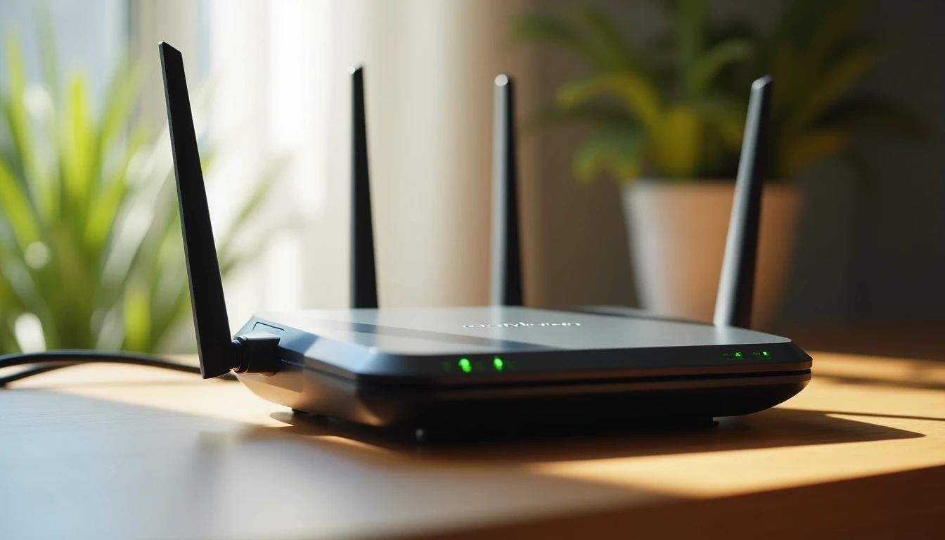 Router WiFi 6 Movistar para fibra óptica en el hogar, conexión de alta velocidad.