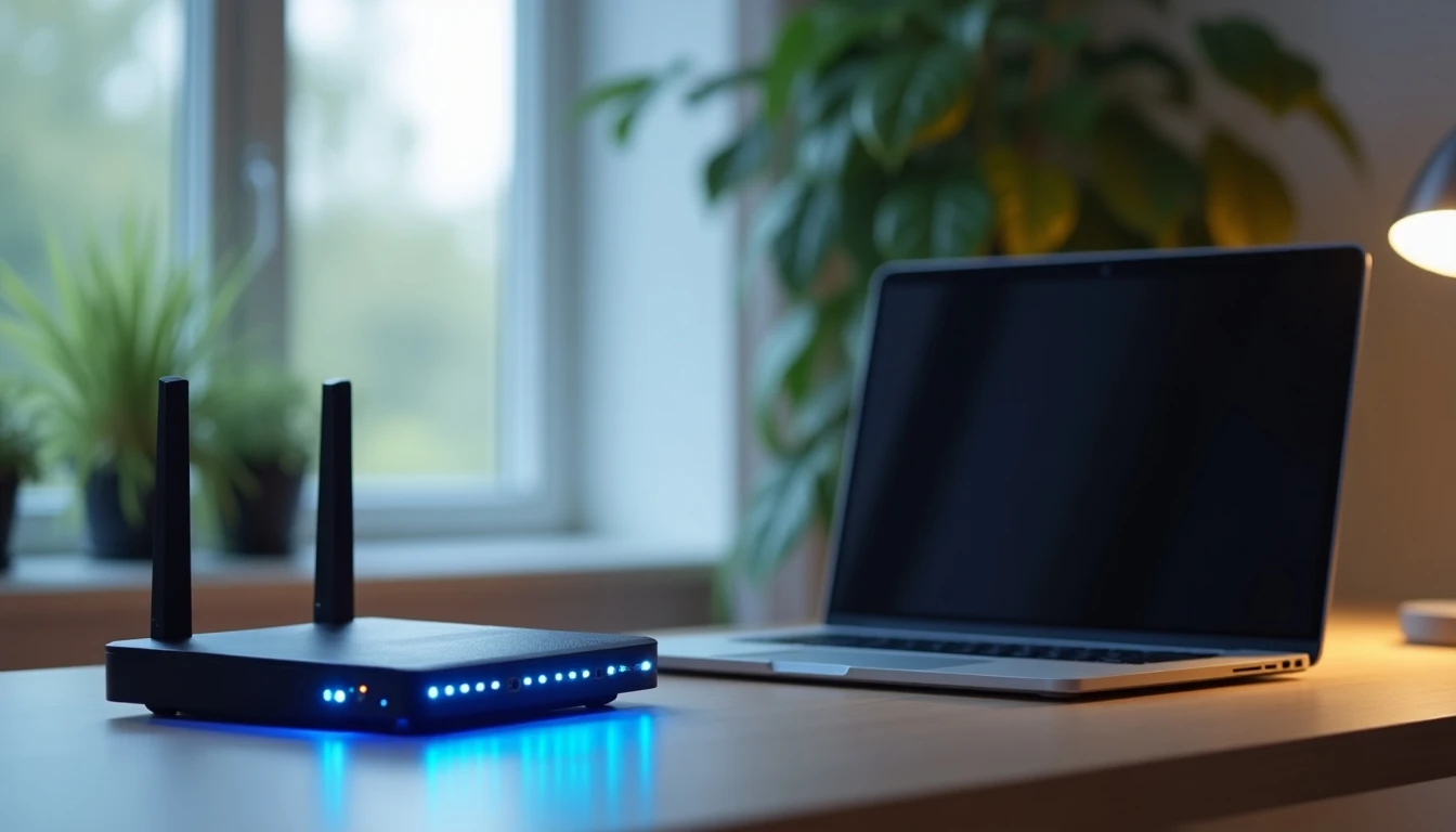 Fibra óptica WOM en un hogar moderno con conexión estable y rápida