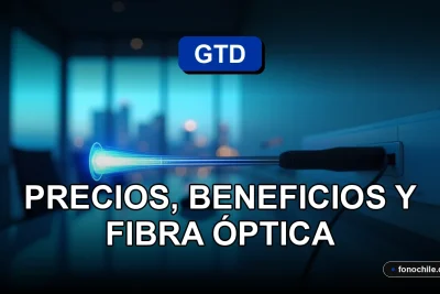 Planes de internet GTD para empresas con fibra óptica, mostrando un cable de fibra óptica brillante en un entorno de oficina moderna.