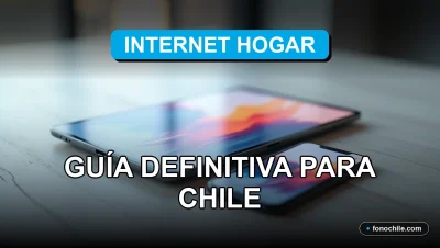 Guía comparativa de planes de Internet Hogar para Chile en 2026 mostrando gráficos abstractos en una tablet.